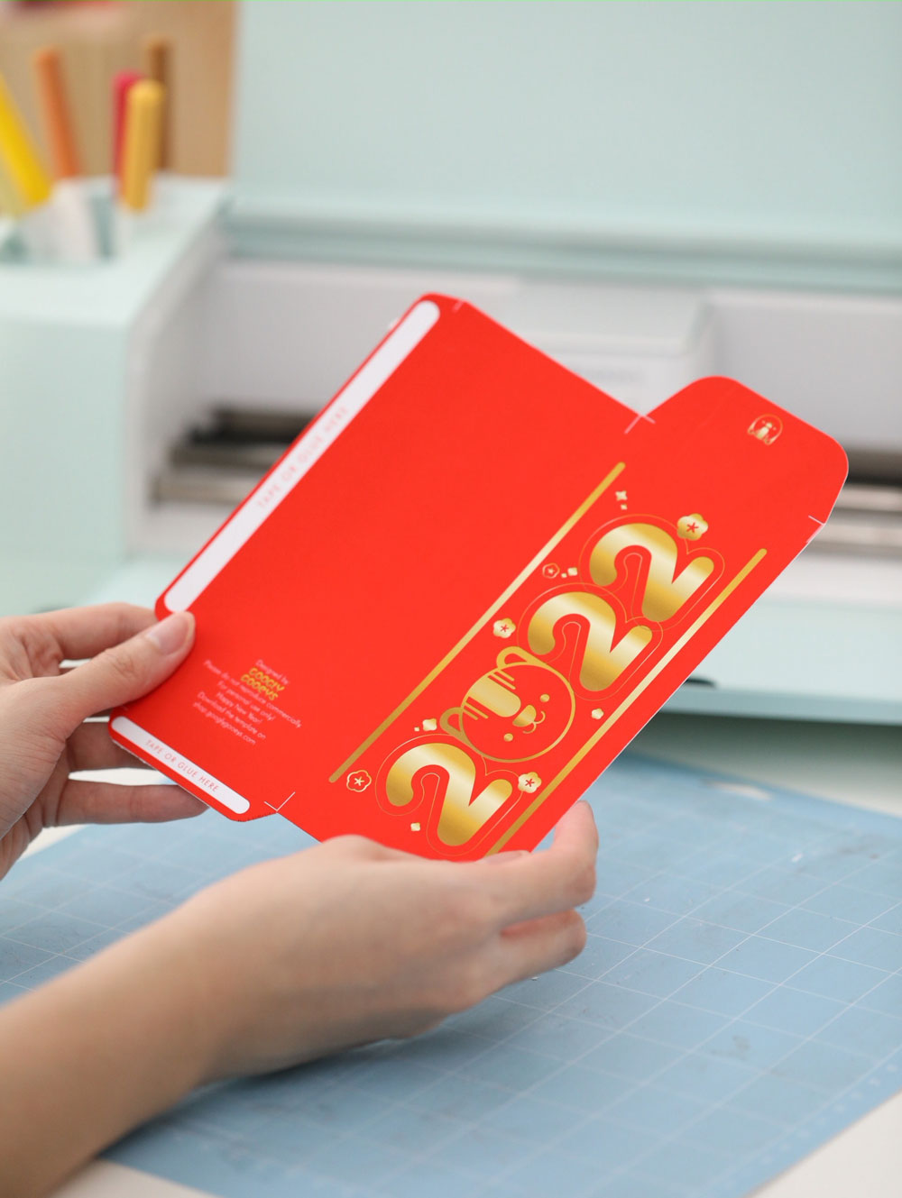 Printable, Foil & Cut File: 2022 Chinese Lunar New Year Red Envelope Angpao