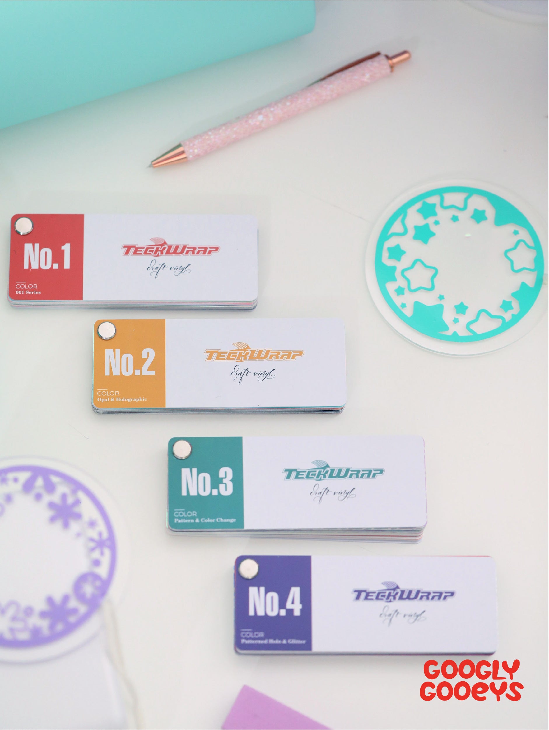 Teckwrap Swatches Vinyl Sticker Sample Book Set with Weeding Pen