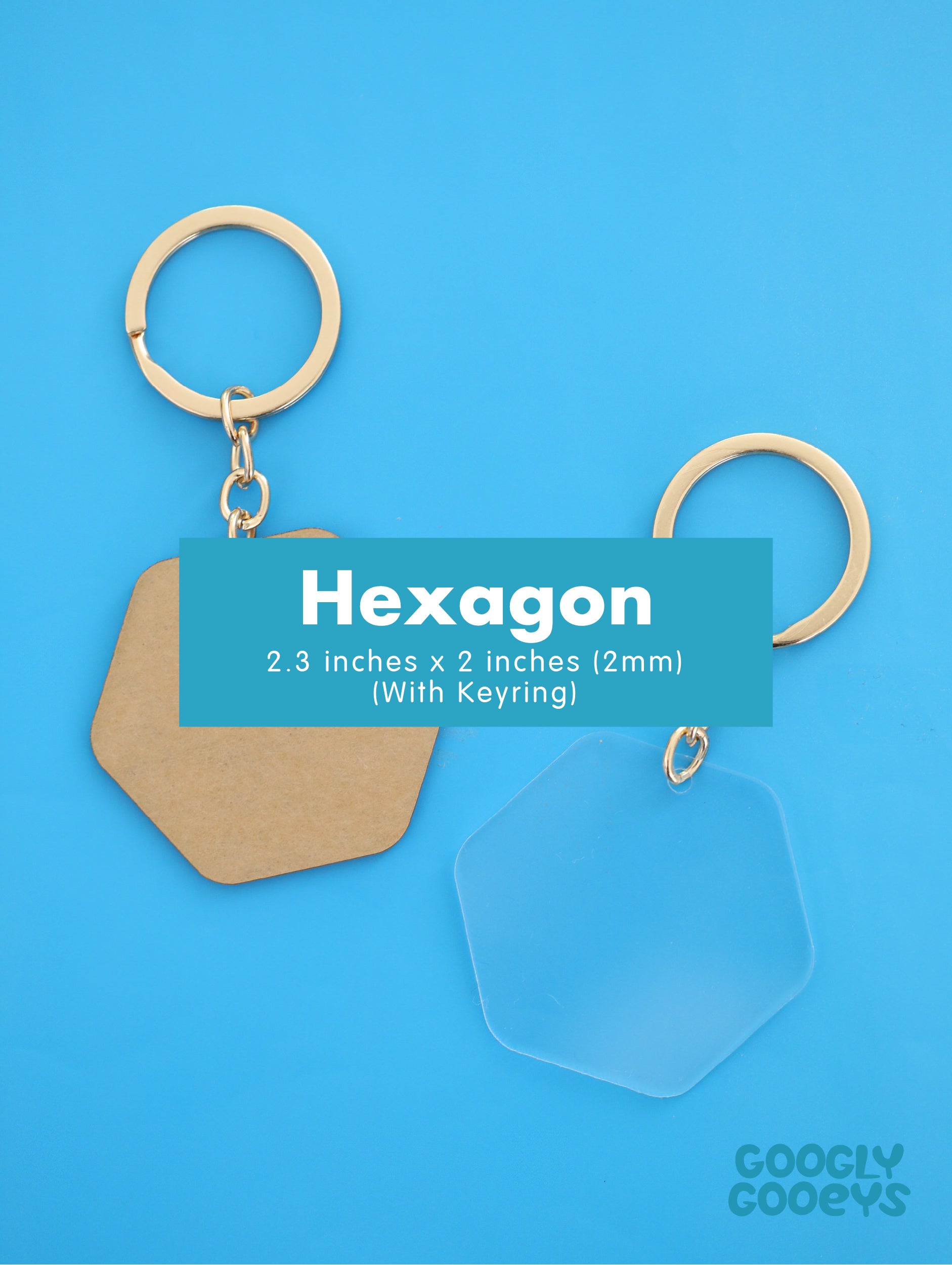 Blank Clear Acrylic Hexagon Keychain