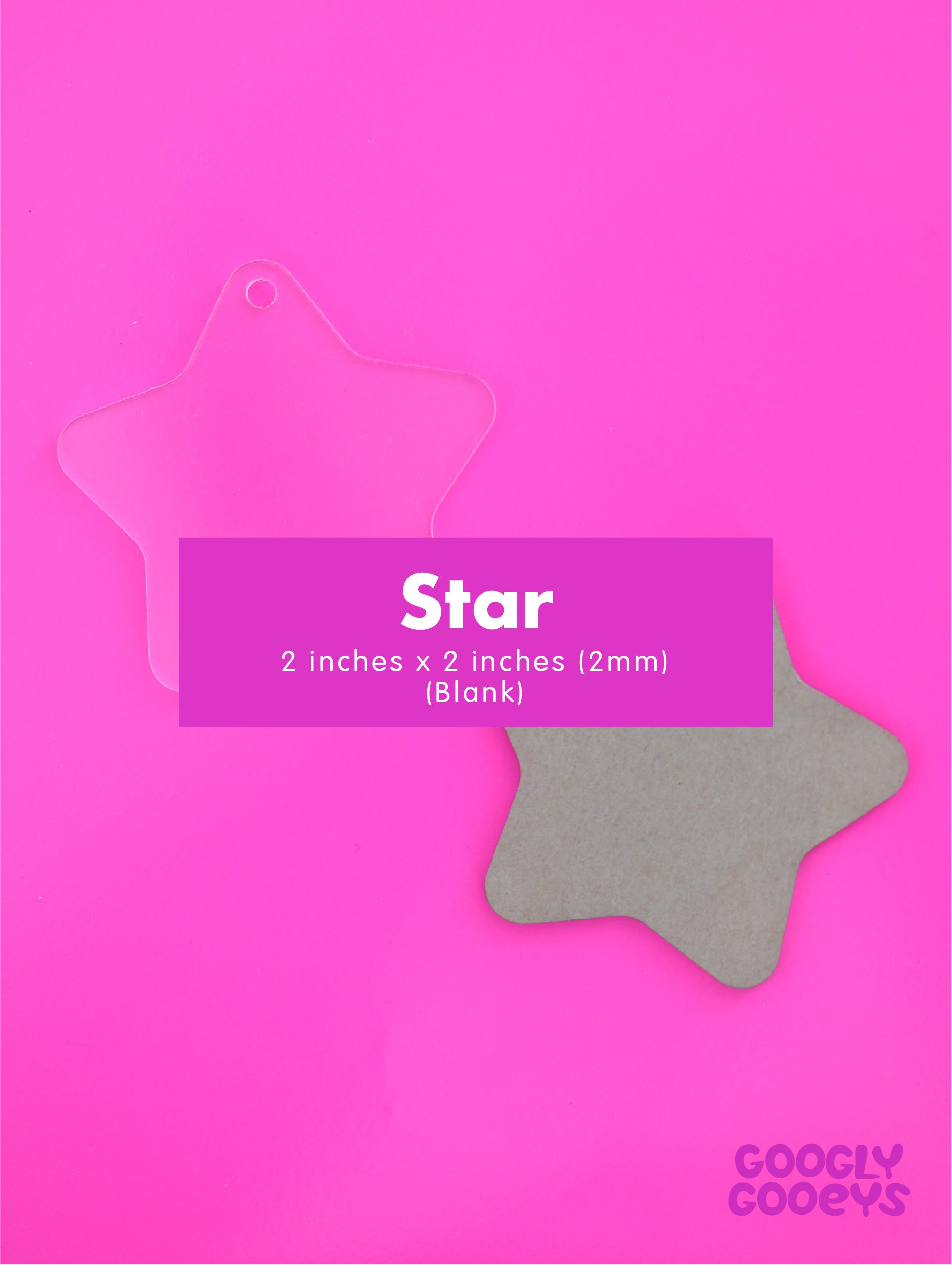 Blank Clear Acrylic Star Keychain