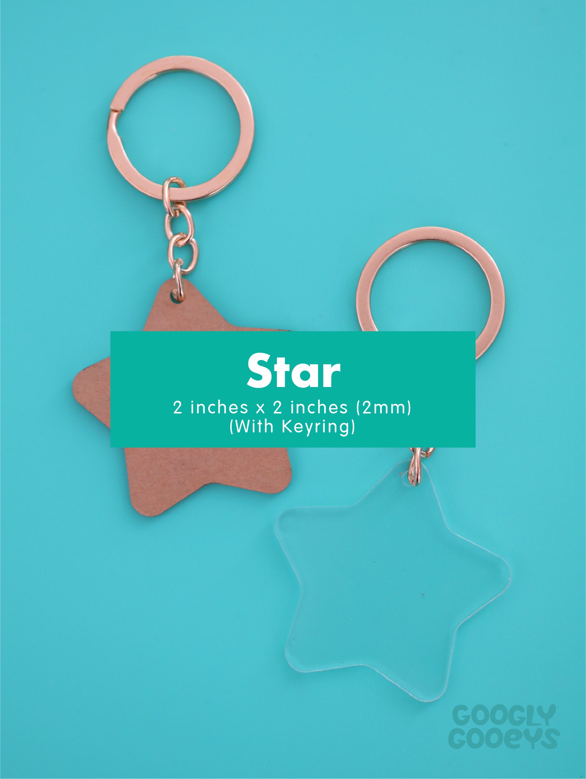 Blank Clear Acrylic Star Keychain