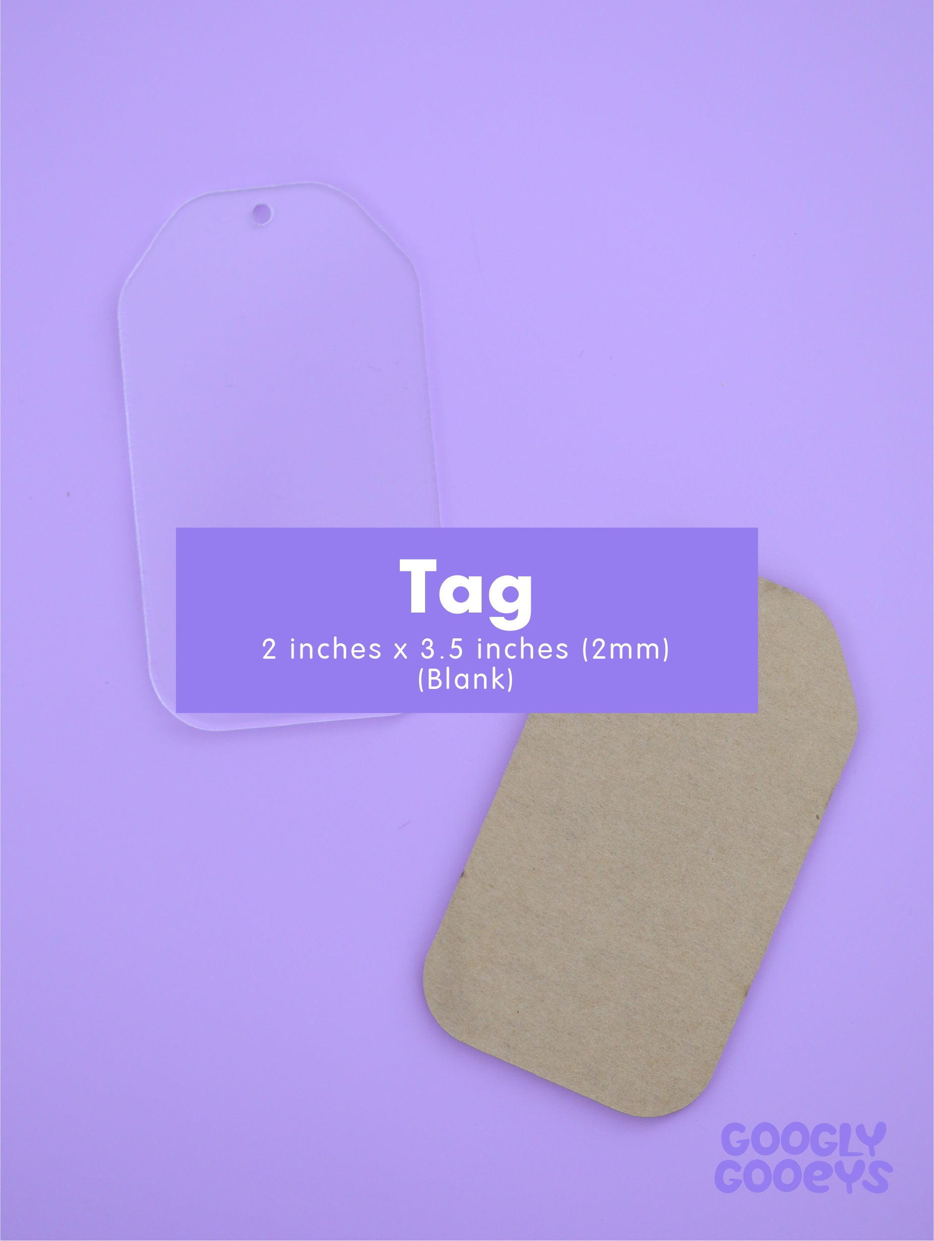 Blank Clear Acrylic Tag Keychain