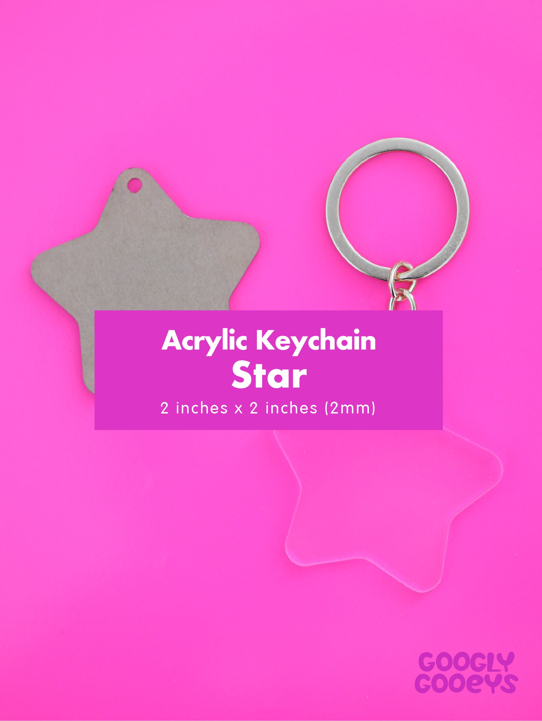 Blank Clear Acrylic Star Keychain
