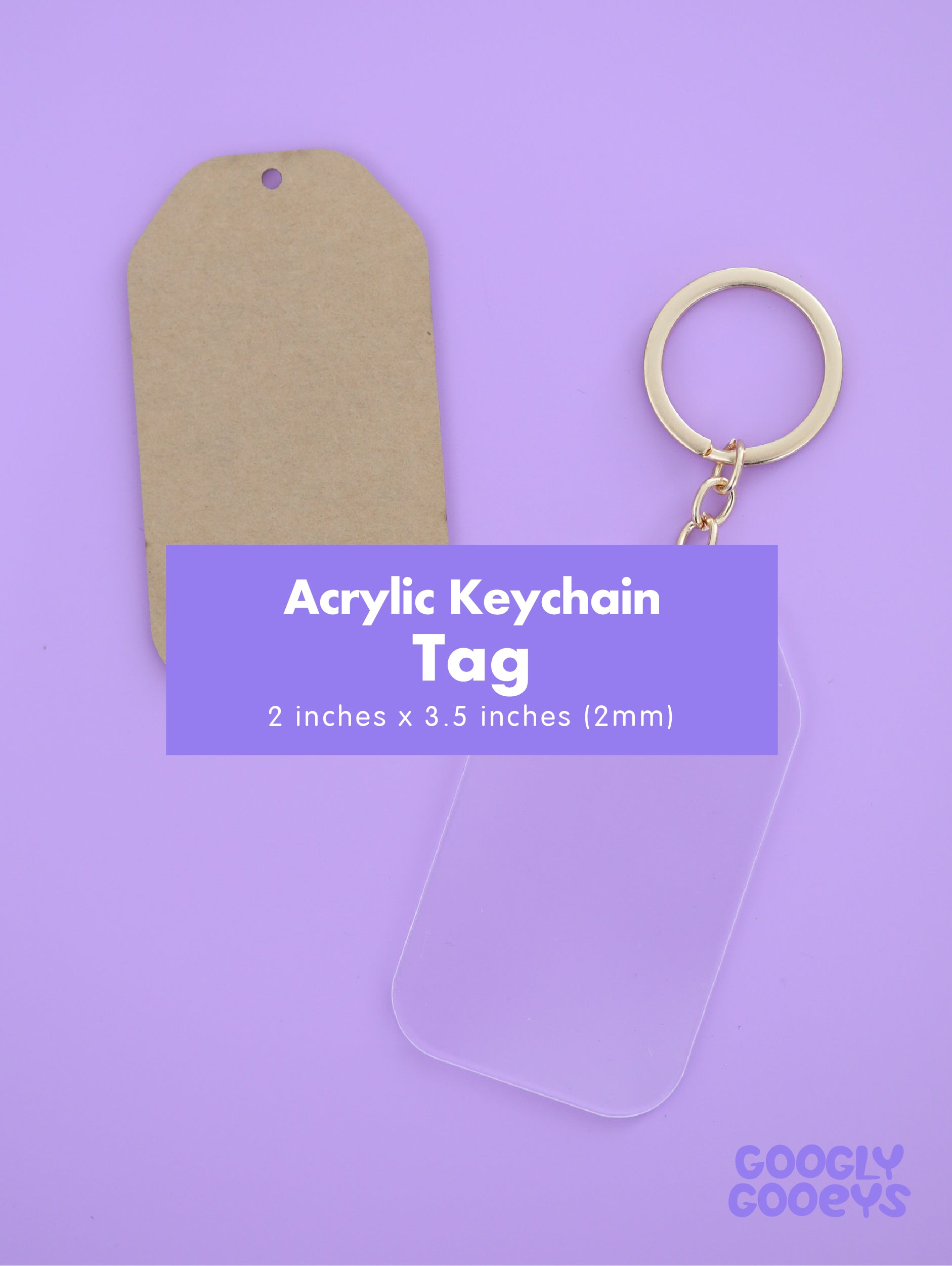 Acrylic Key Chain Blank Rectangles 2 X 3.5 Inches Keychain Blanks