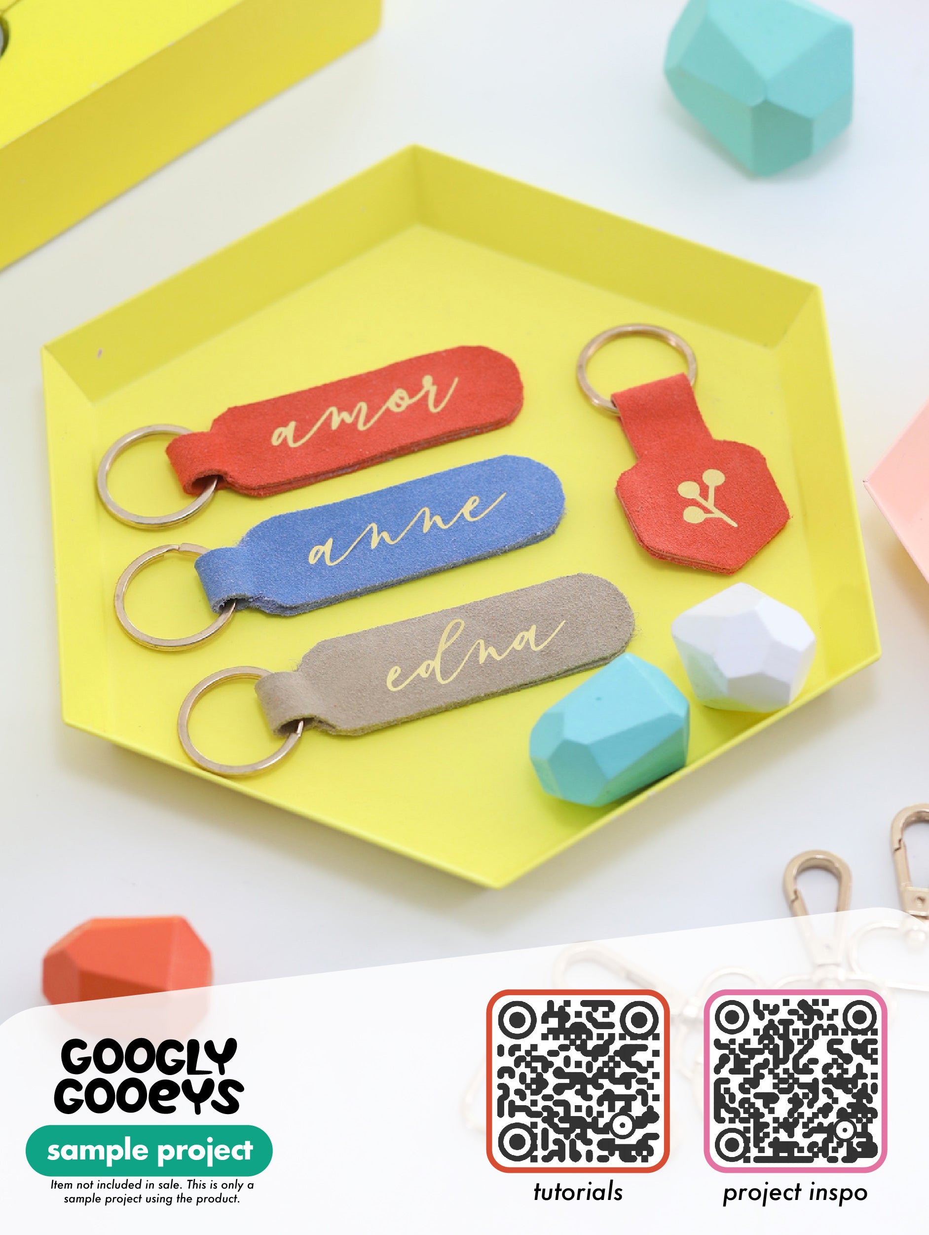 Blank Suede Leather Rounded Rectangle Keychain with Ring