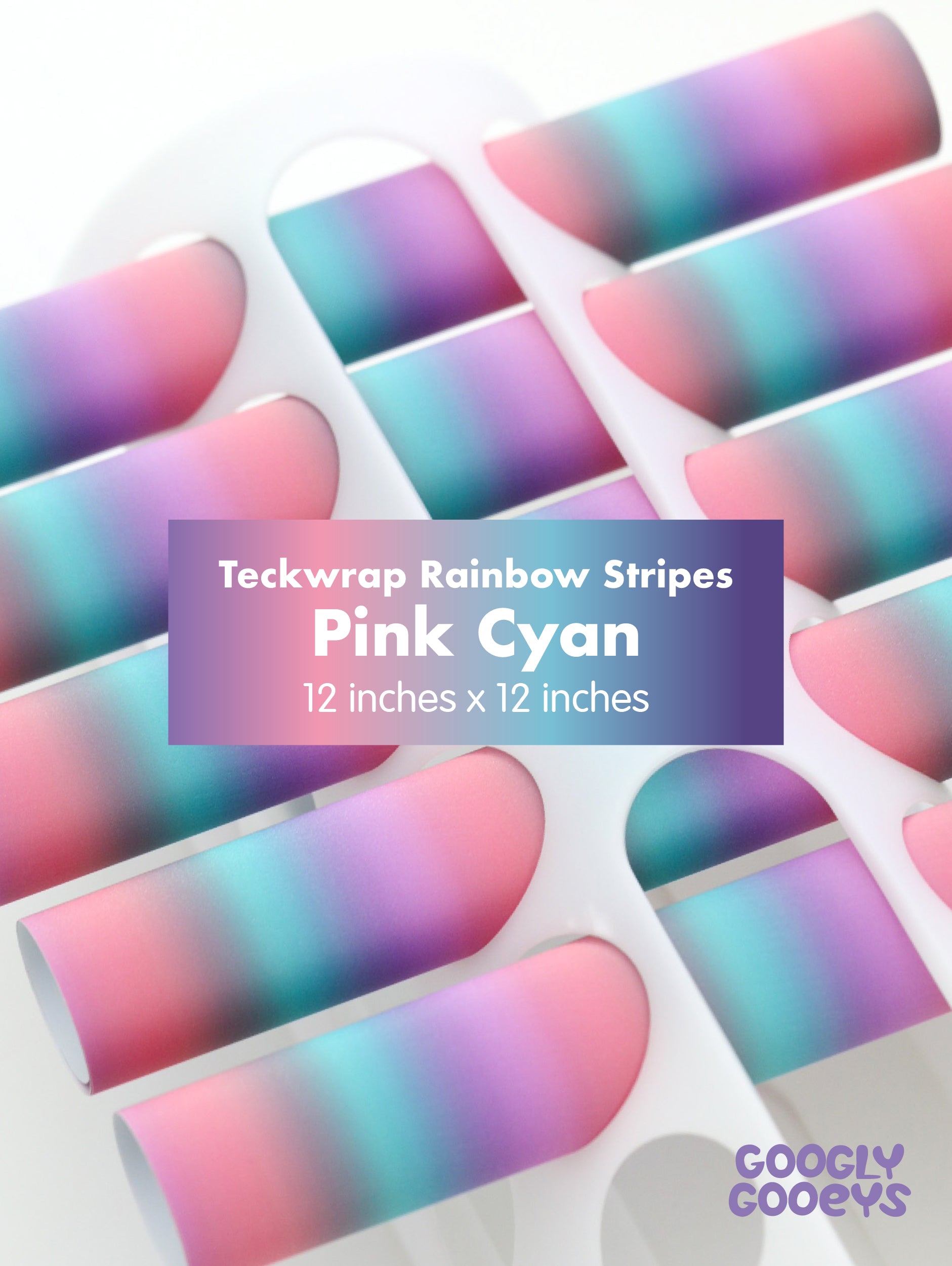 Teckwrap Rainbow Stripes Adhesive Vinyl Stickers | 12in x 12in