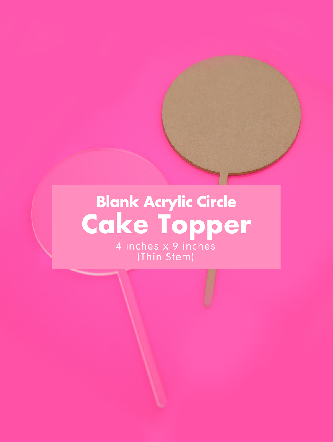 Blank Clear Acrylic Circle Cake Topper (4 inch)-Acrylic Cake Topper-GooglyGooeys | Cricut | Arts Craft and DIY Store based in the Philippines