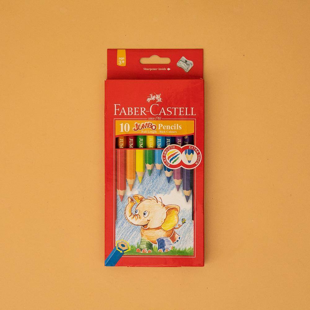 Faber-Castell Jumbo Color Pencil - 10 Full Length Rich Colours