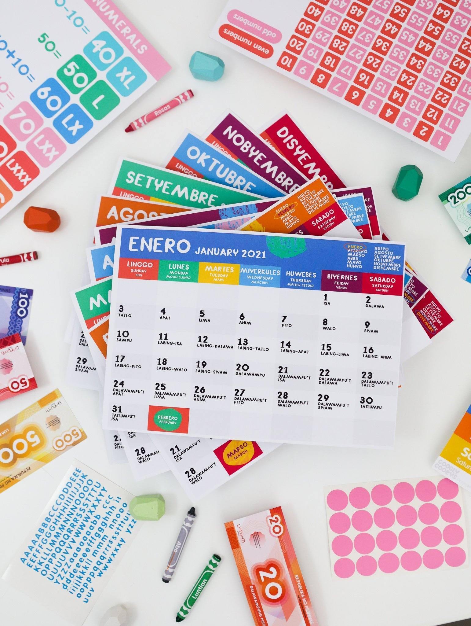 Free Printable: 2021 Filipino-English Calendar