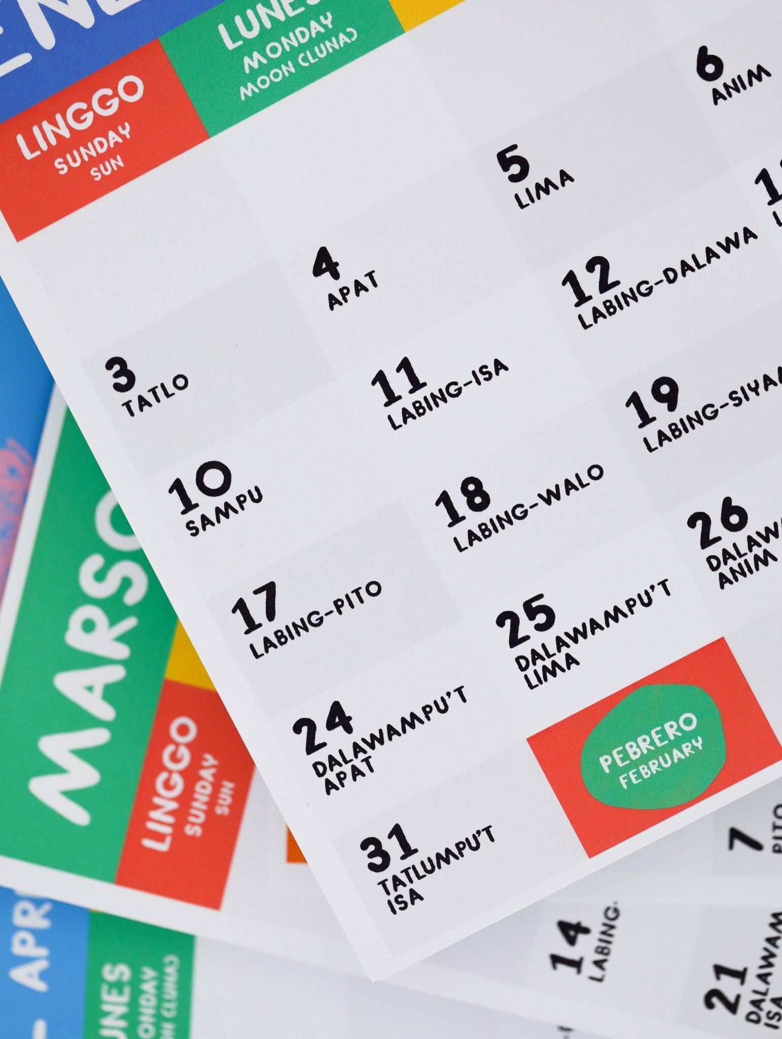 Free Printable: 2021 Filipino-English Calendar