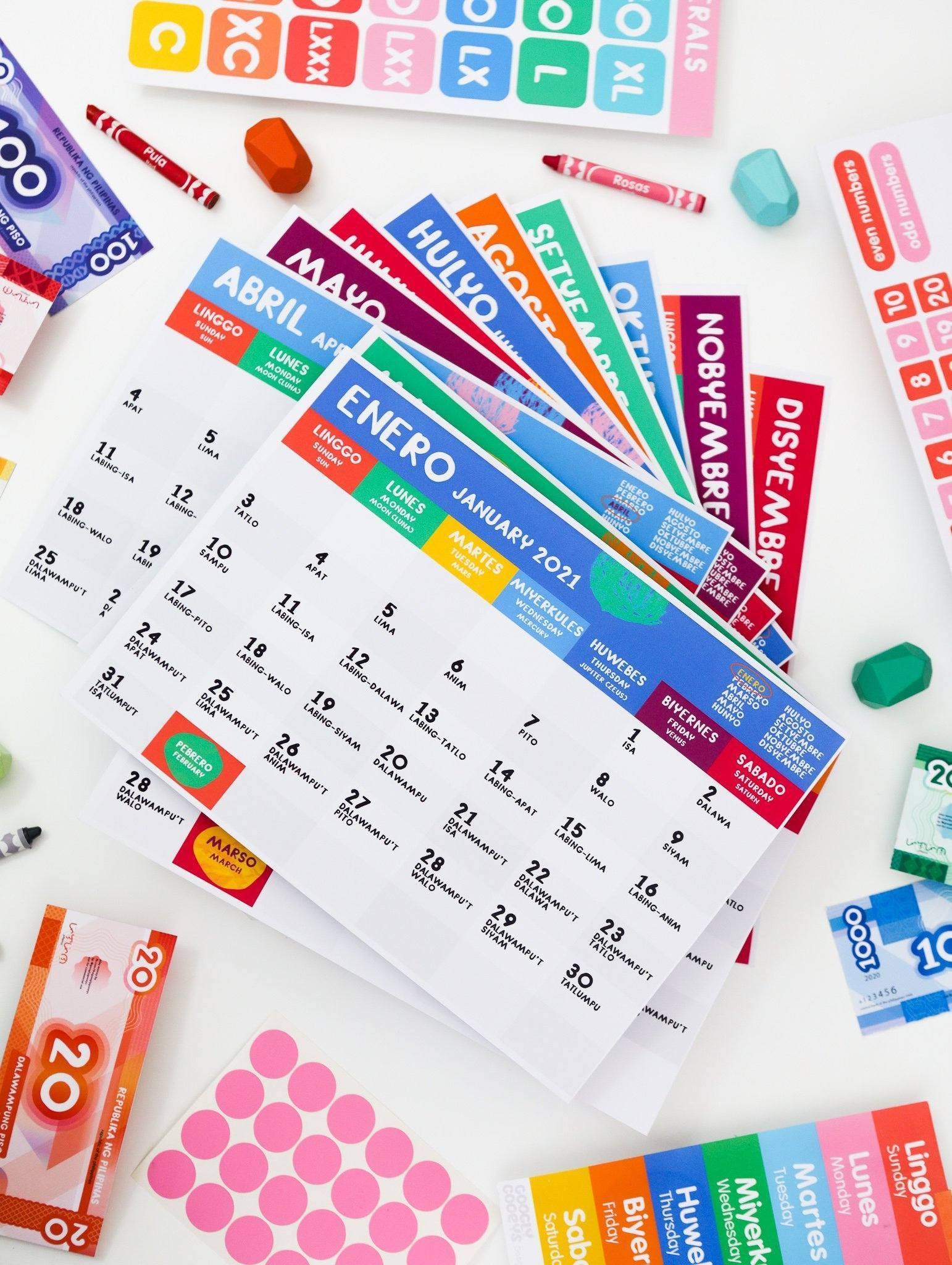 Free Printable: 2021 Filipino-English Calendar