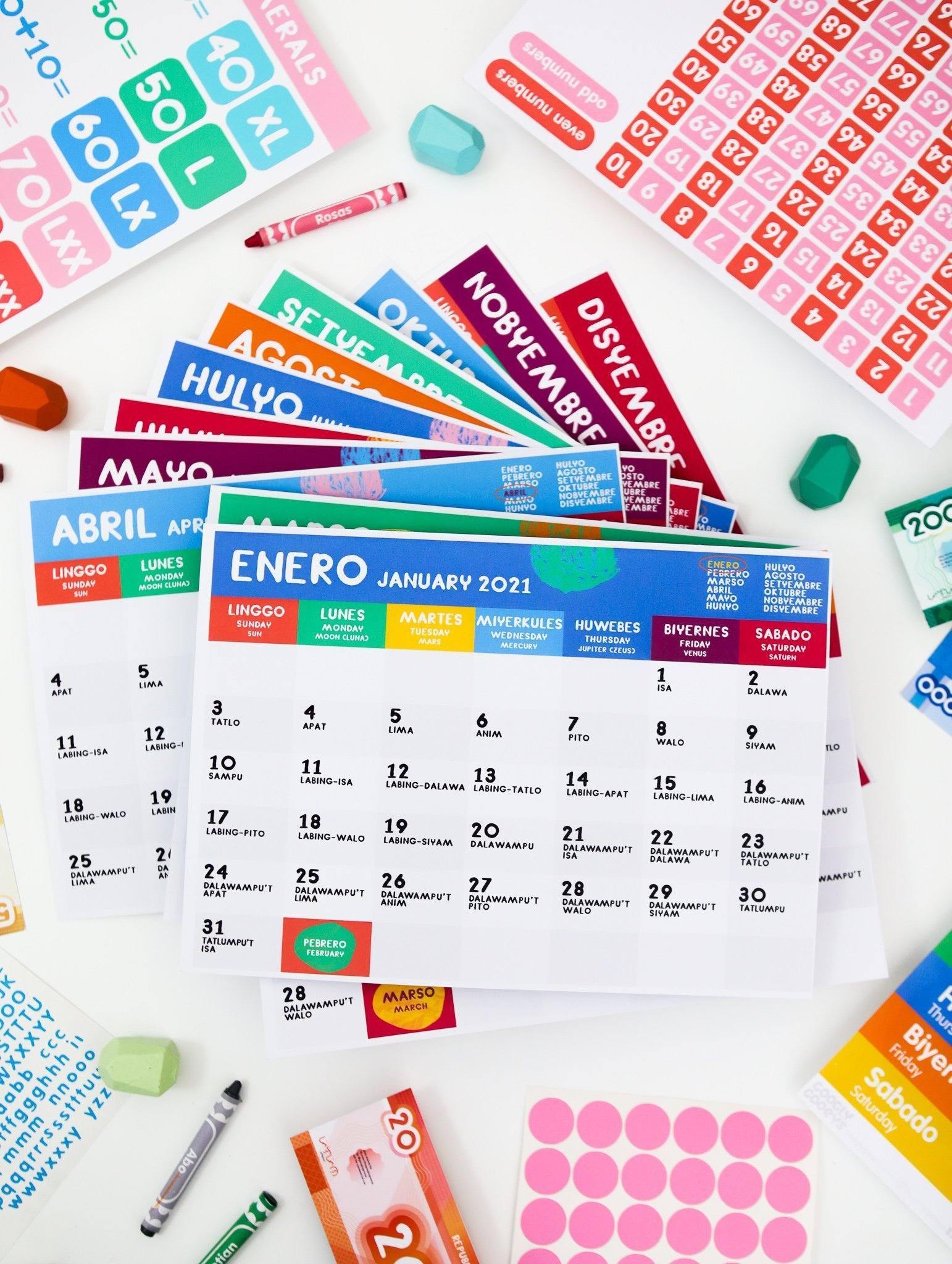 Free Printable: 2021 Filipino-English Calendar