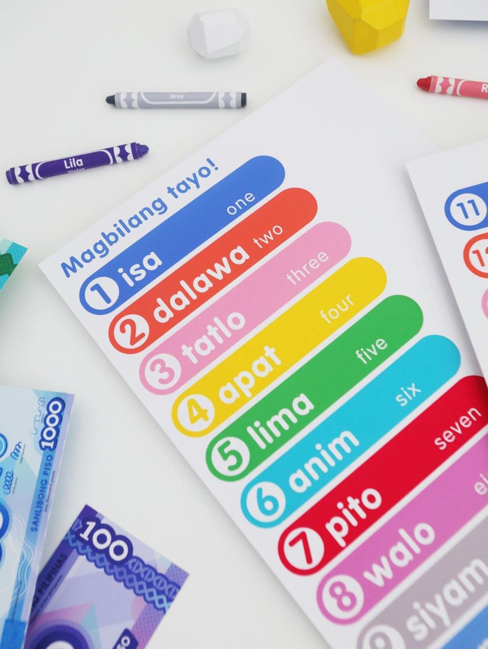 Free Printable: Filipino-English Counting Numbers-Downloadable-GooglyGooeys | Cricut | Arts Craft and DIY Store based in the Philippines