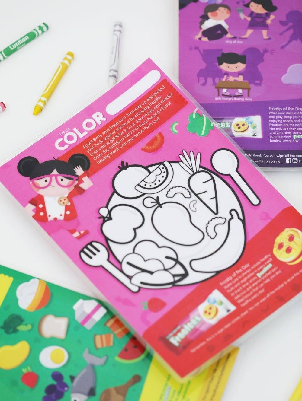 Free Printable: Rebisco Frootees Activity and Coloring Worksheets