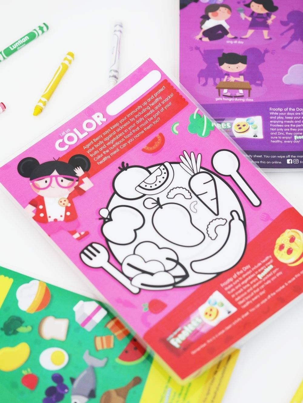 Free Printable: Rebisco Frootees Activity and Coloring Worksheets