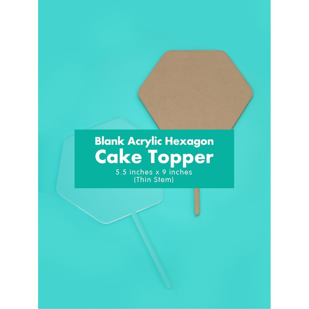 Blank Clear Acrylic Circle Cake Topper 4" 5" Hexa Star Circle DIY Party Crafting Materials Hobby