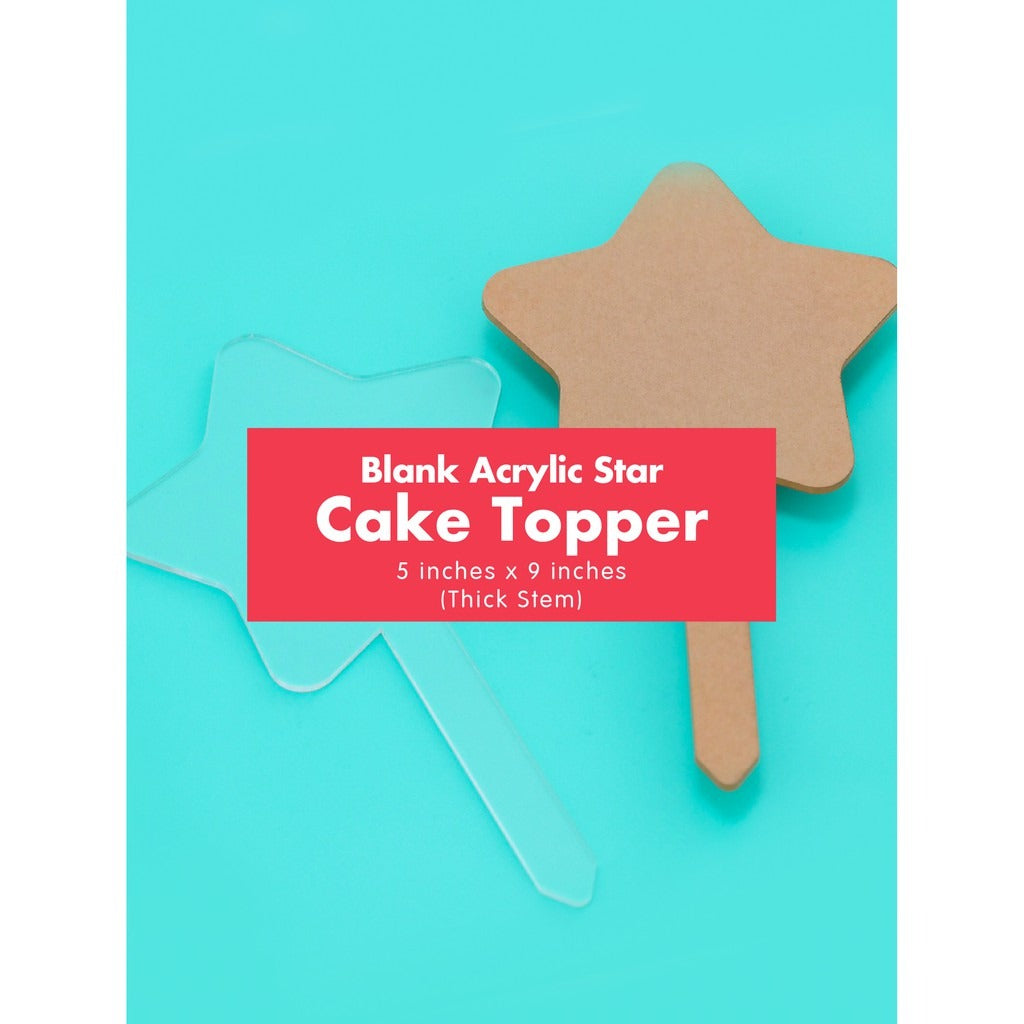 Blank Clear Acrylic Circle Cake Topper 4" 5" Hexa Star Circle DIY Party Crafting Materials Hobby