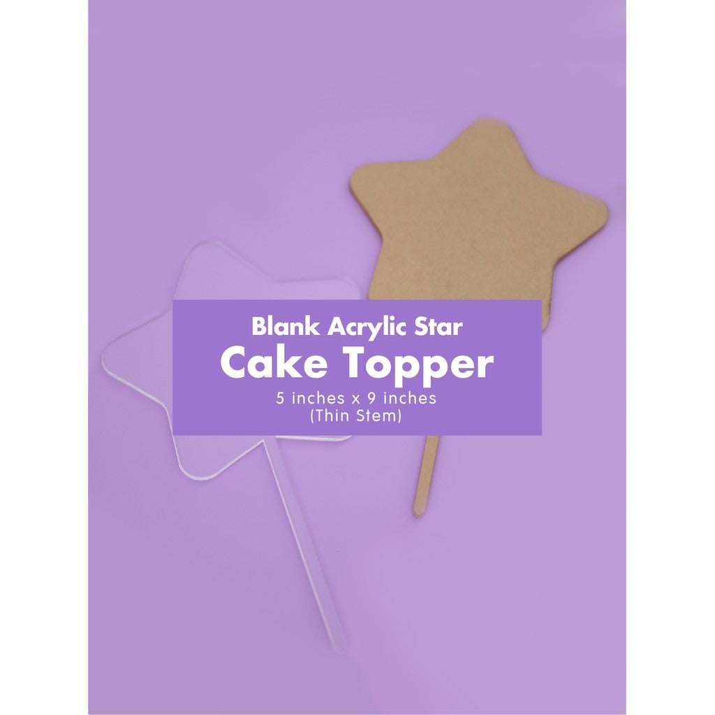 Blank Clear Acrylic Circle Cake Topper 4" 5" Hexa Star Circle DIY Party Crafting Materials Hobby