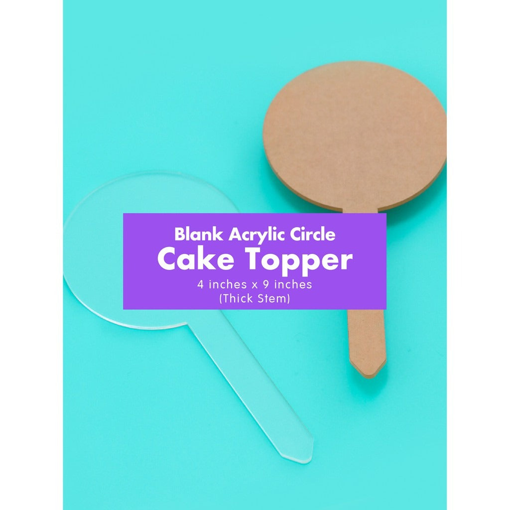 Blank Clear Acrylic Circle Cake Topper 4" 5" Hexa Star Circle DIY Party Crafting Materials Hobby