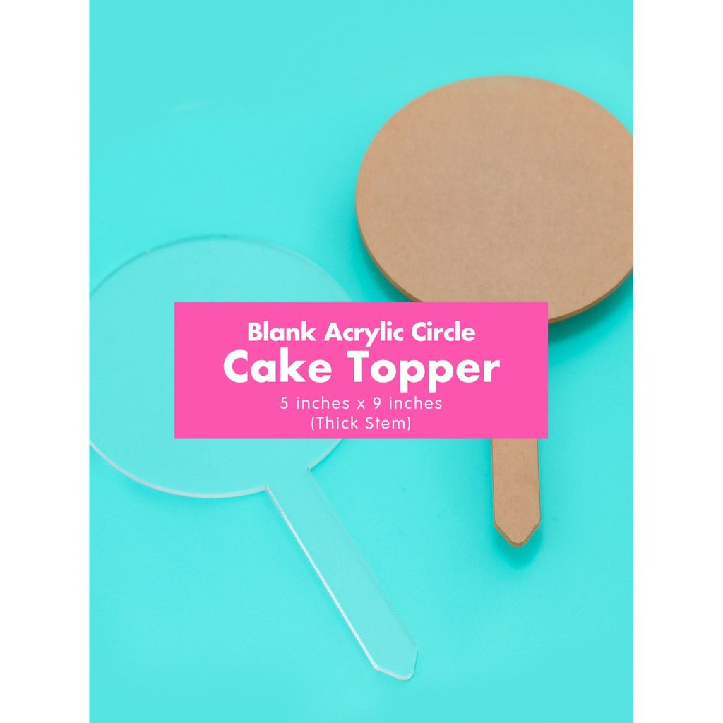 Blank Clear Acrylic Circle Cake Topper 4" 5" Hexa Star Circle DIY Party Crafting Materials Hobby