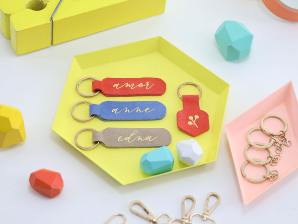 DIY Suede Keychains and Bookmarks with Iron-on Vinyl