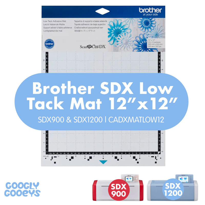Brother ScanNCut DX Mat CADXMATLOW12, 12 x 12 Low Tack Adhesive for Thin  and Delicate Materials, Use with Brother Cutting Machines