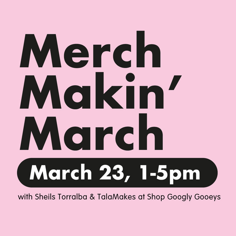 Merch Makin' March Sticker Embroidery Patches T-Shirt Making Workshop with Sheils Torralba & TalaMakes