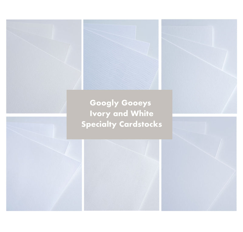 Googly Gooeys Ivory and White Specialty Cardstocks  for Invitation, Cake Topper, Card for Cricut Cameo