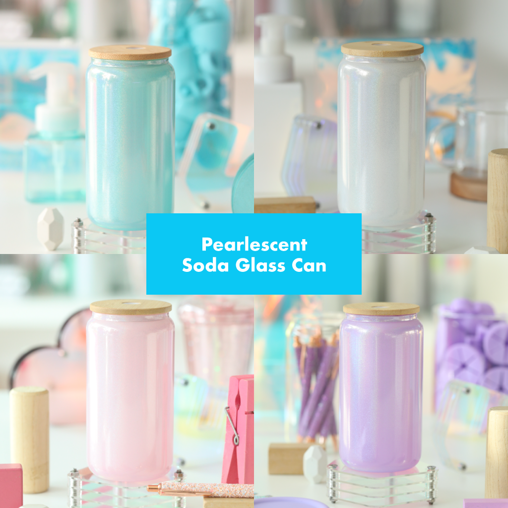Pearlescent Soda Glass Can 16oz.