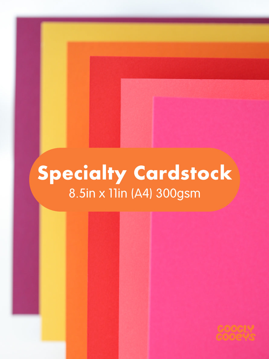 Googly Gooeys Specialty Cardstock Paper, Stationary, Greeting Cards, Invitation | 8.5in x 11 (A4) 300gsm (5pcs)