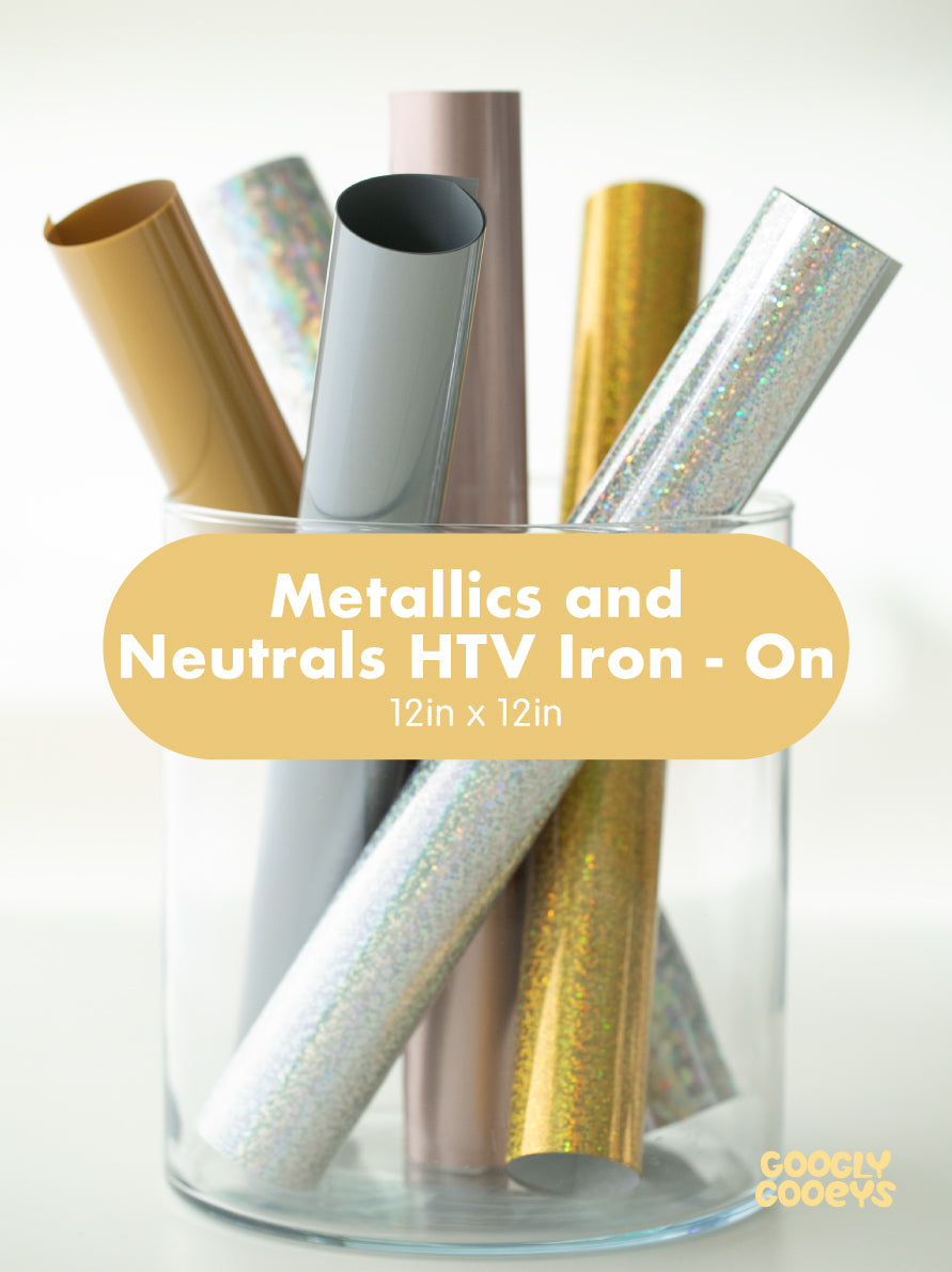 Metallics and Neutrals HTV Heat Transfer Iron-on Vinyl| 10x12in Sheet