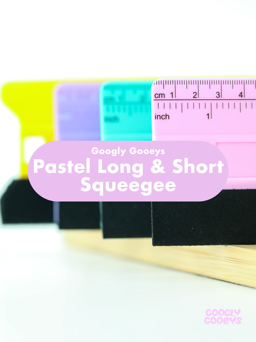 Googly Gooeys Long and Short Pastel Squeegee for Vinyl Stickers | (3in x4in / 3in x 8in)