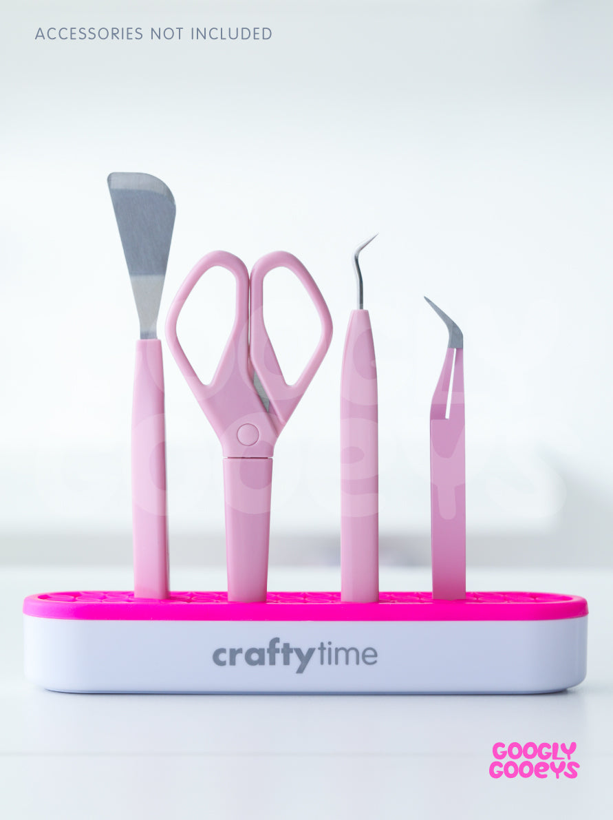 Crafty Time Silicone Accessory Holder for Pen, Brushes and Tools | 2in x 8.25in x 1.25in