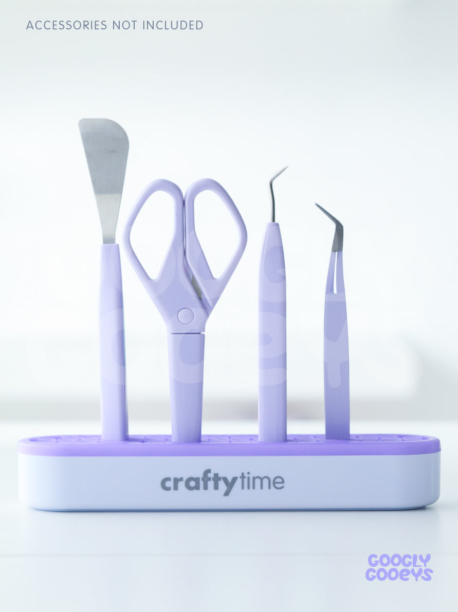 Crafty Time Silicone Accessory Holder for Pen, Brushes and Tools | 2in x 8.25in x 1.25in