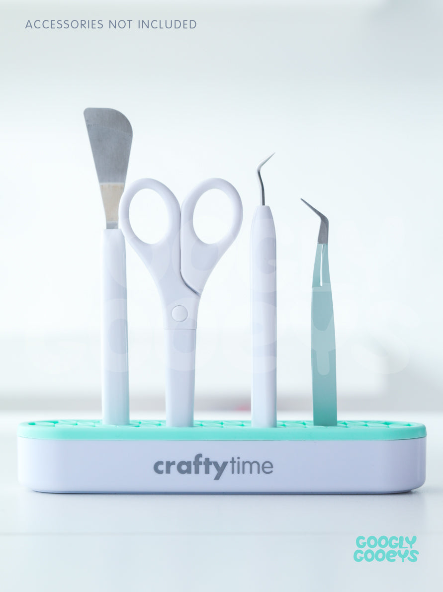 Crafty Time Silicone Accessory Holder for Pen, Brushes and Tools | 2in x 8.25in x 1.25in