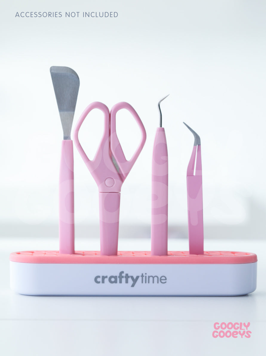 Crafty Time Silicone Accessory Holder for Pen, Brushes and Tools | 2in x 8.25in x 1.25in