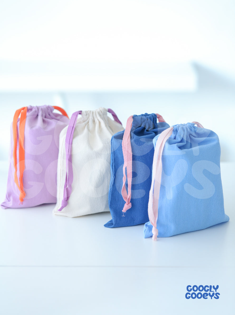 Mini Drawstring Colorful Two-tone Dual Tone Cotton Linen Tote Bag Pouch for Giveaway Souvenir | (18 x 24cm)