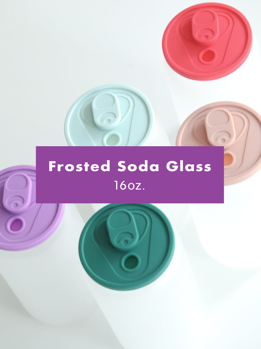 Frosted Soda Glass Tumbler for Sublimation (w/ straw)
