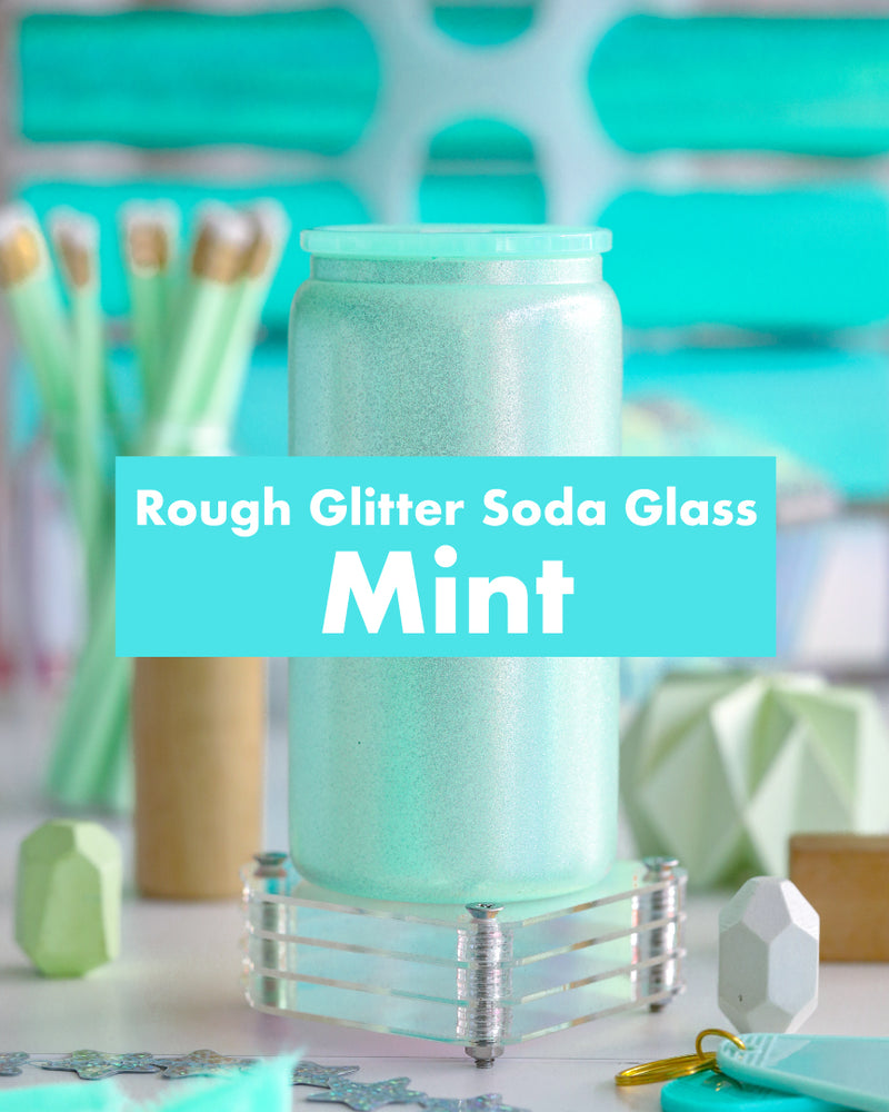 Rough Glitter Soda Glass Can 16 oz.