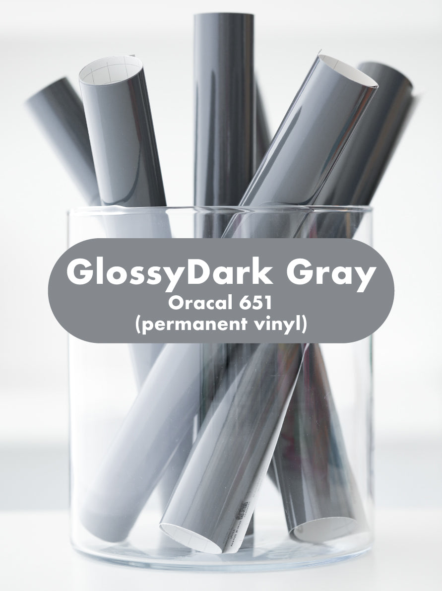 Dark Glossy | Oracal 651 Adhesive Vinyl Stickers for Cricut Cutting Machines (12x12)