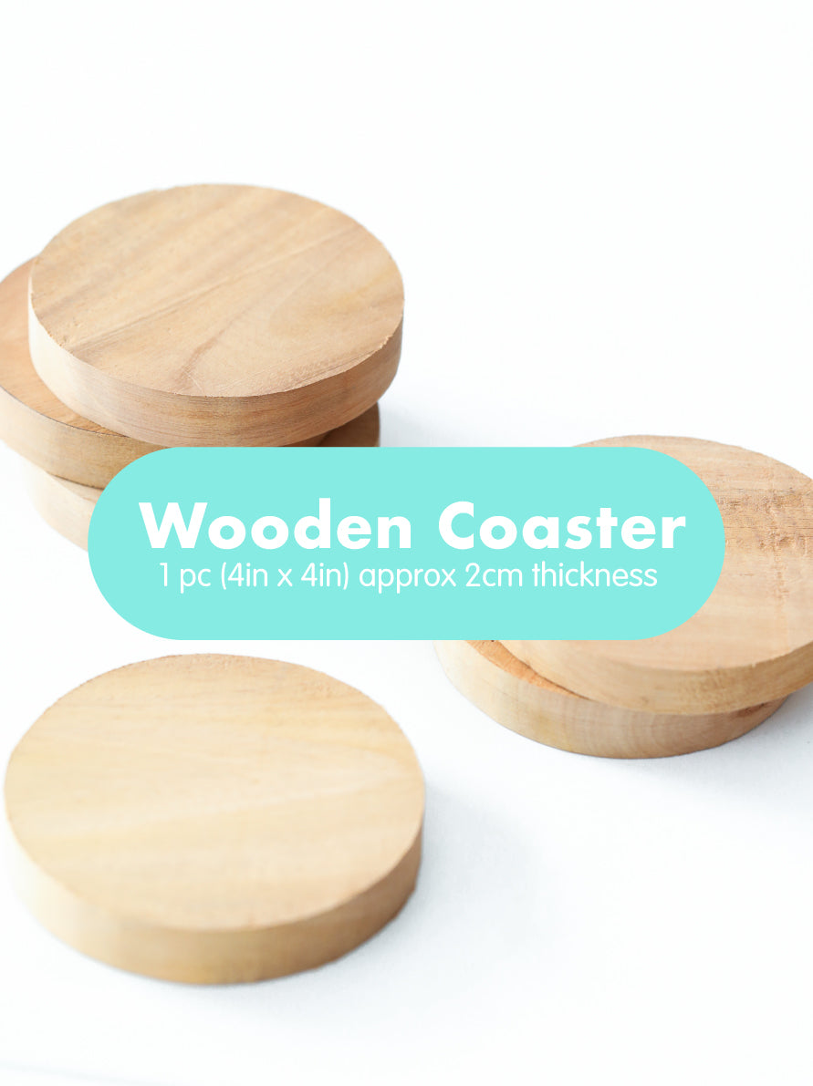 Wooden Coaster 4in diameter x 2cm thickness