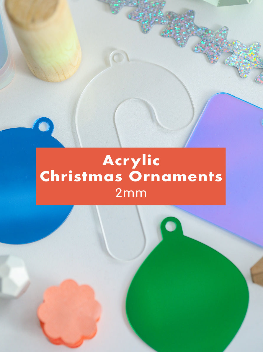 Acrylic Christmas Ornaments 2mm | Mirror Chrome & Rainbow