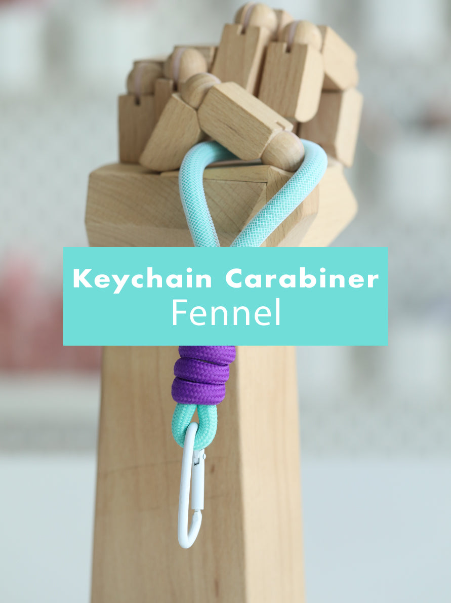 Keychain Accessory | Woven Rope with Carabiner Fluorescent Pendant Phone Strap