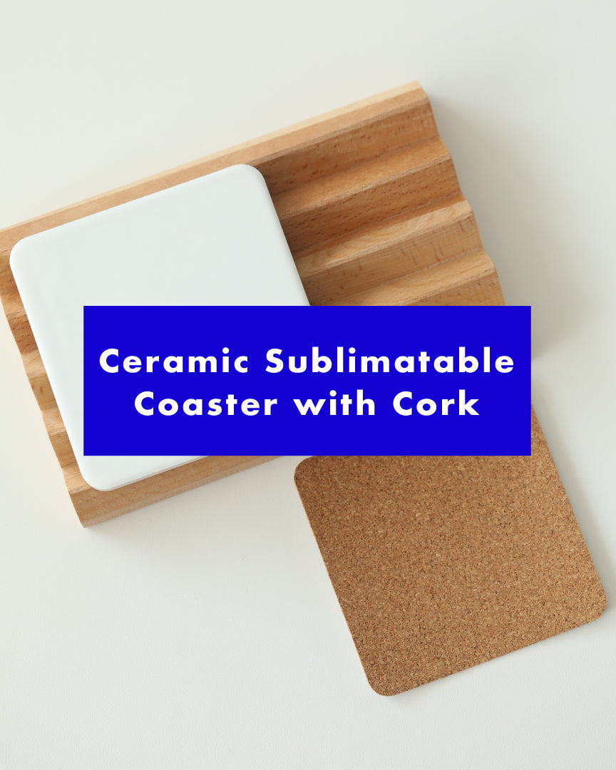 Ceramic Sublimatable Coaster with Cork