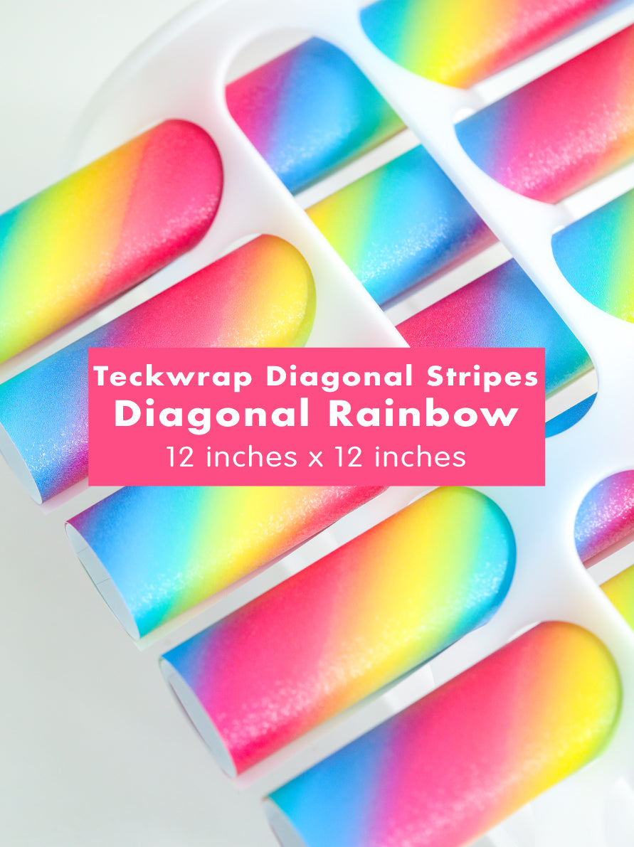 Teckwrap Diagonal Rainbow Stripes Adhesive Vinyl Stickers