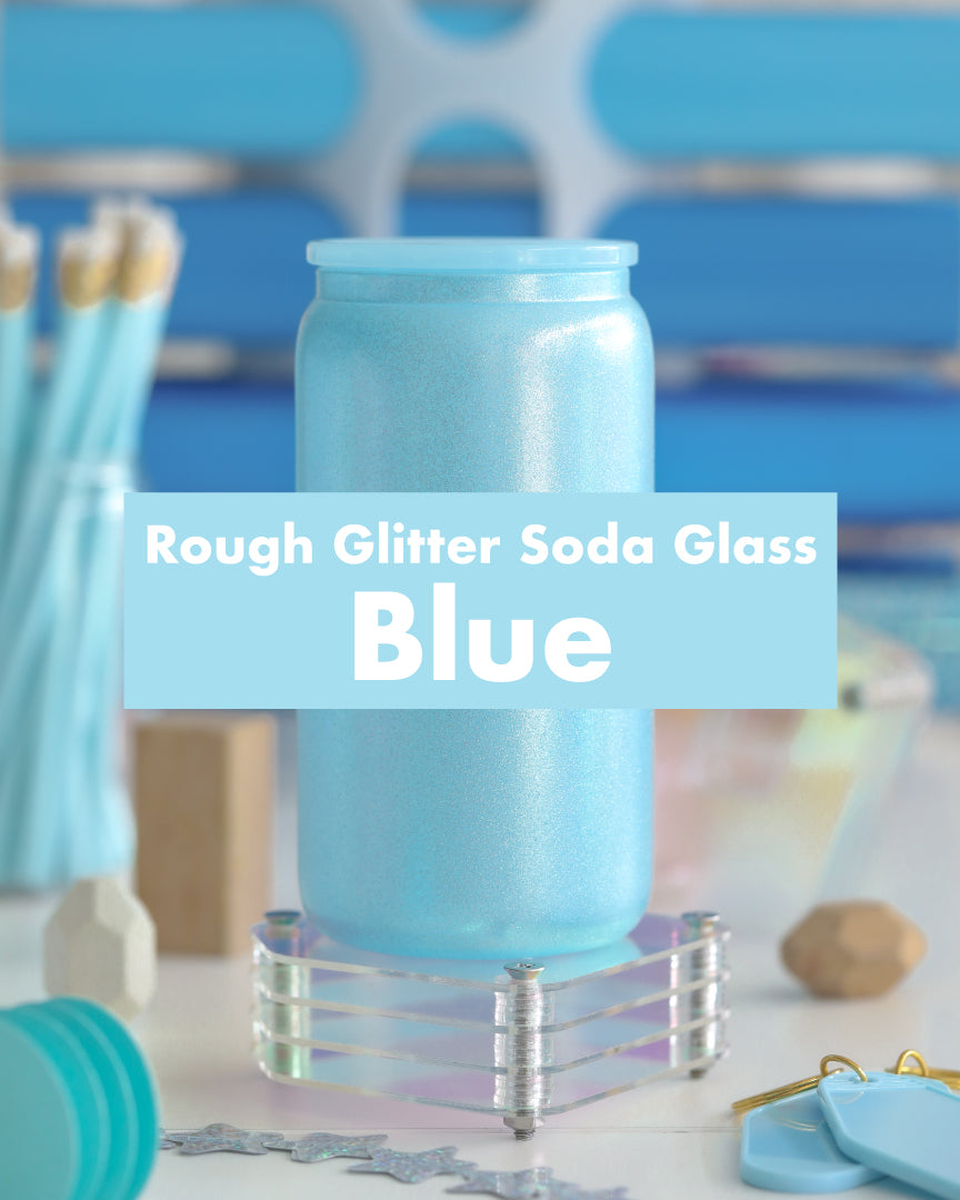 Rough Glitter Soda Glass Can 16 oz.