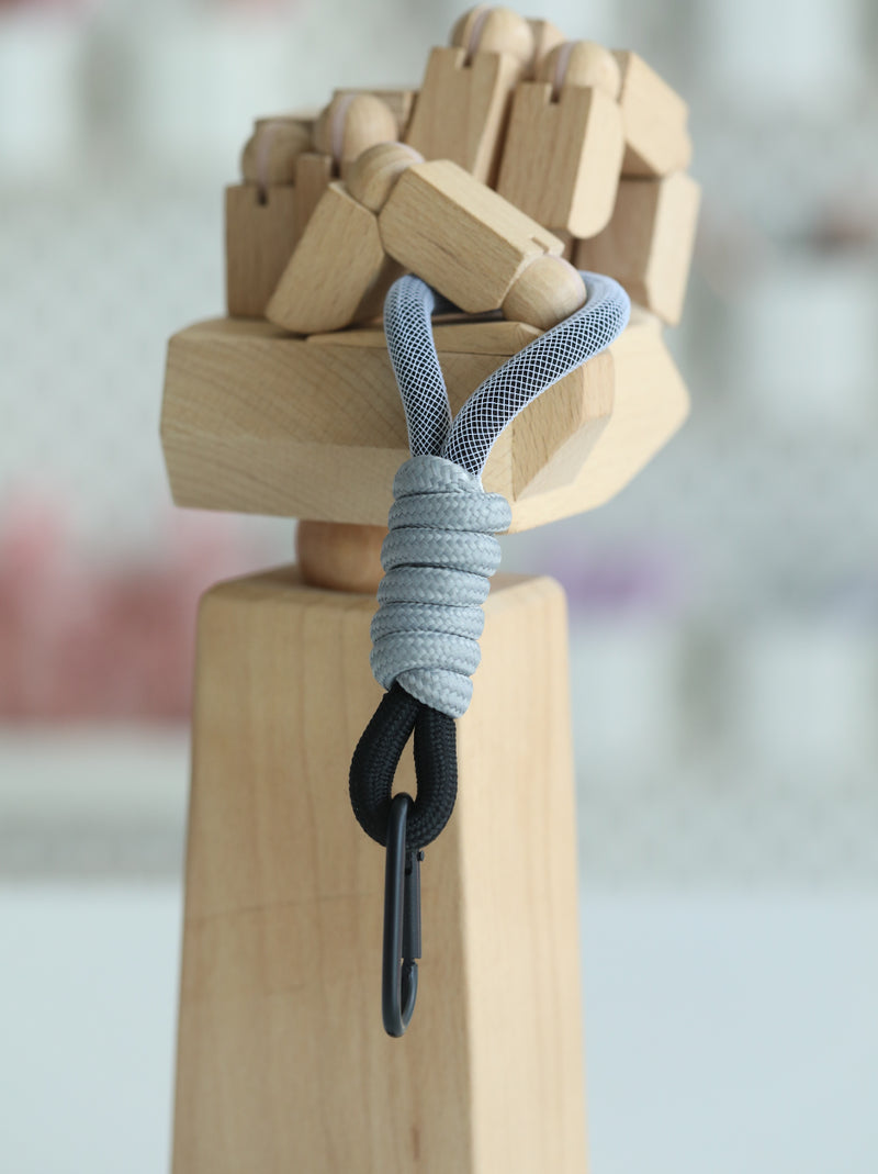 Keychain Accessory | Woven Rope with Carabiner Fluorescent Pendant Phone Strap