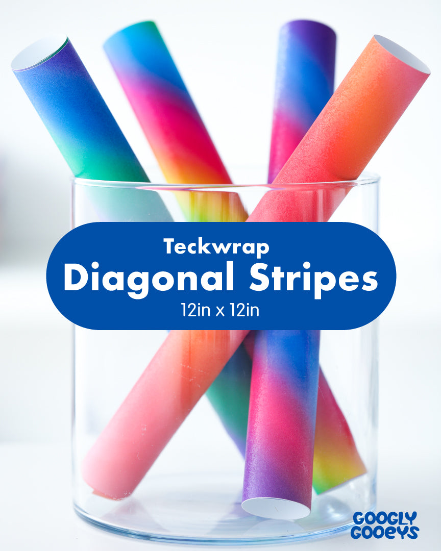 Teckwrap Diagonal Rainbow Stripes Adhesive Vinyl Stickers