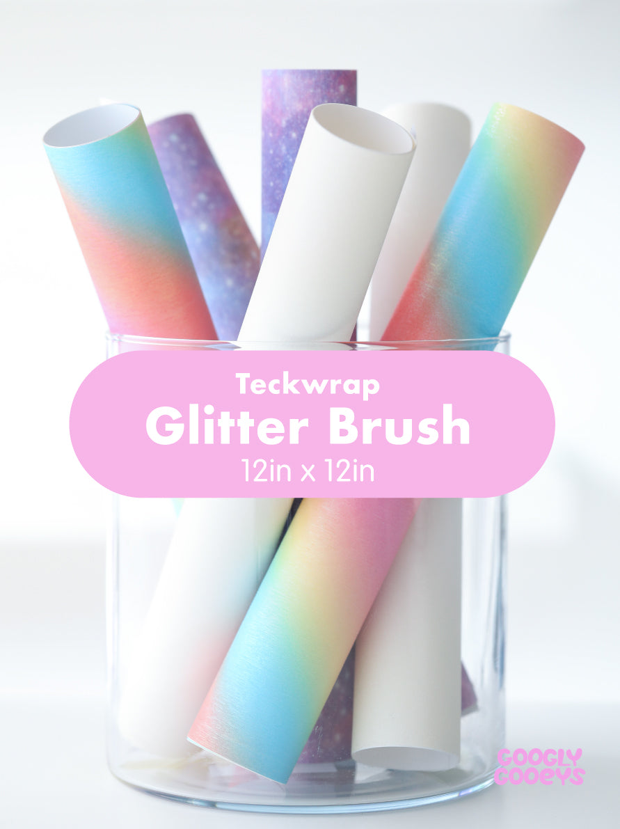 Teckwrap Glitter Brush Adhesive Vinyl Stickers | 12in x 12inm