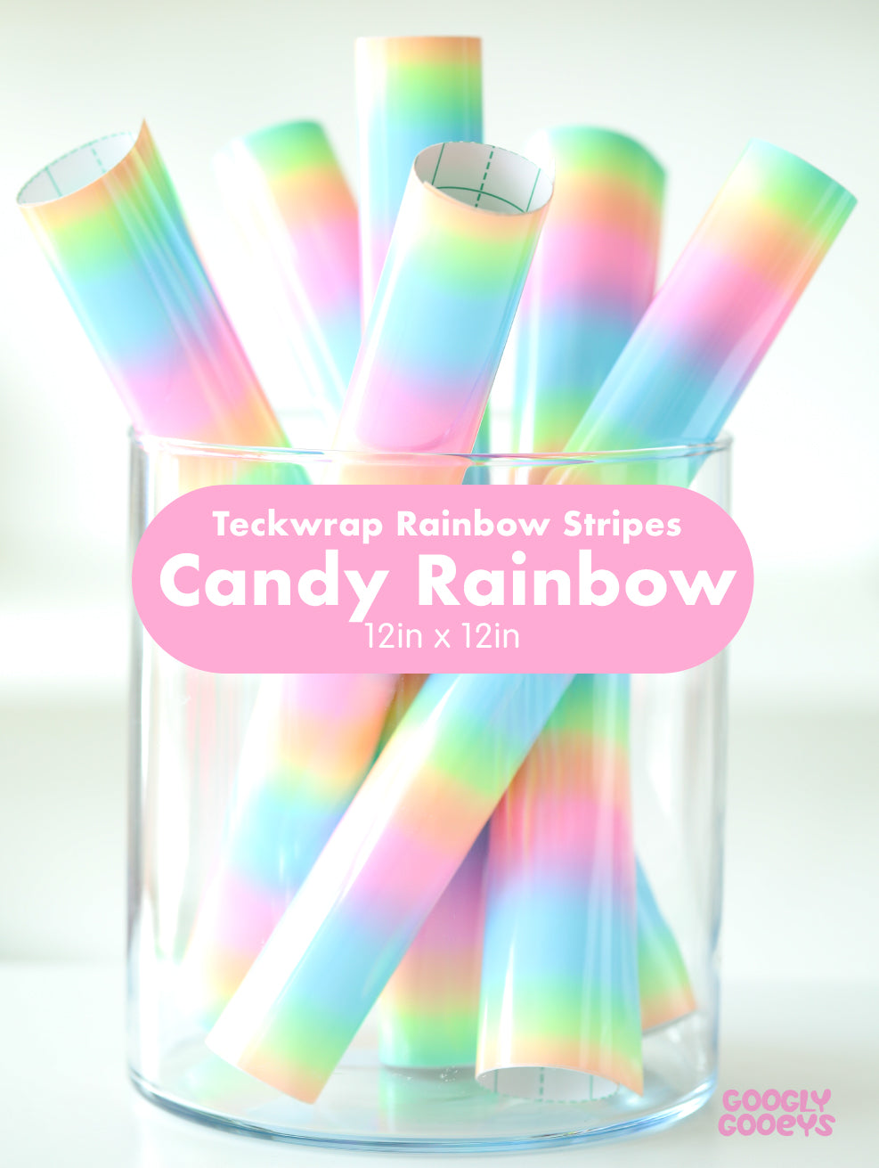 Teckwrap Rainbow Stripes Adhesive Vinyl Stickers | 12in x 12in